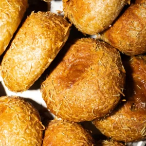 cheese bagels close up